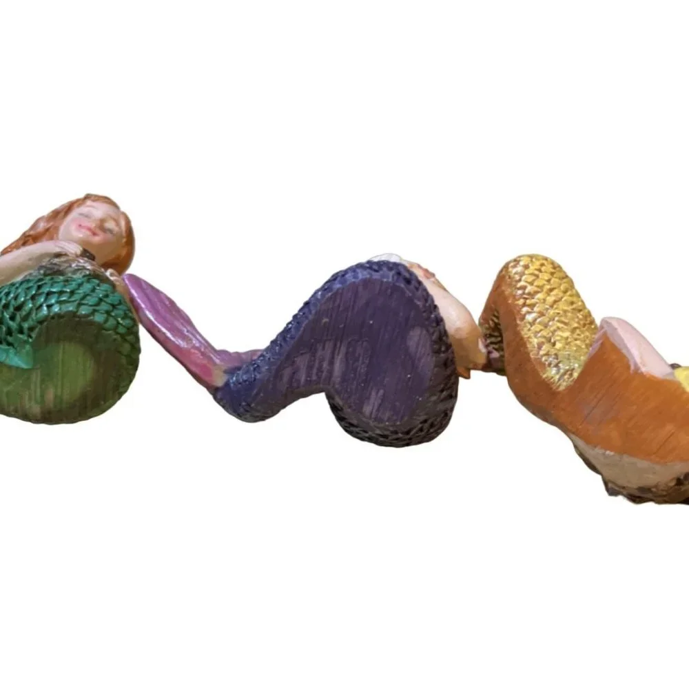 Mermaid and Seagull Miniature Figurine Cake Toppers Plant Accessories